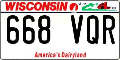 WI license plate 668VQR