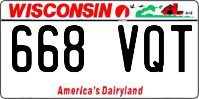 WI license plate 668VQT