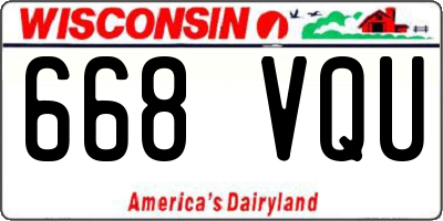 WI license plate 668VQU