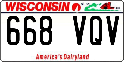 WI license plate 668VQV