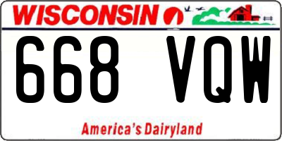 WI license plate 668VQW