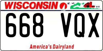 WI license plate 668VQX