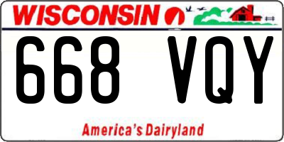 WI license plate 668VQY
