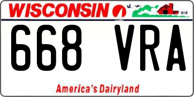 WI license plate 668VRA