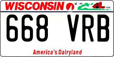 WI license plate 668VRB