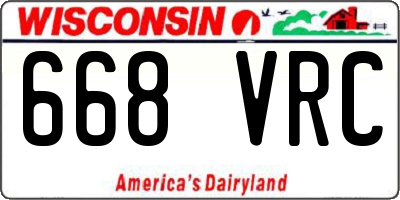 WI license plate 668VRC