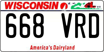 WI license plate 668VRD