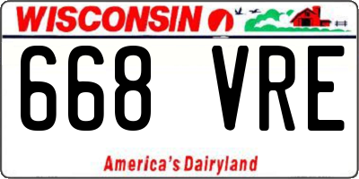 WI license plate 668VRE