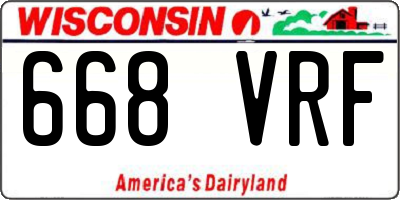 WI license plate 668VRF