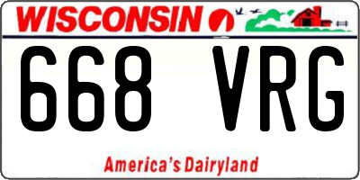 WI license plate 668VRG
