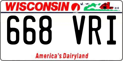 WI license plate 668VRI