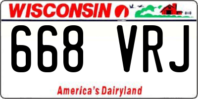 WI license plate 668VRJ