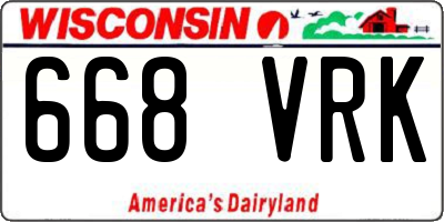 WI license plate 668VRK