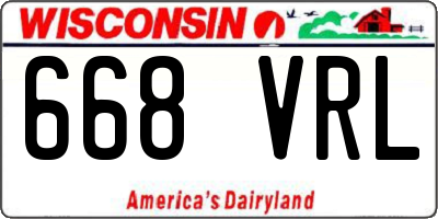 WI license plate 668VRL