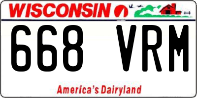 WI license plate 668VRM