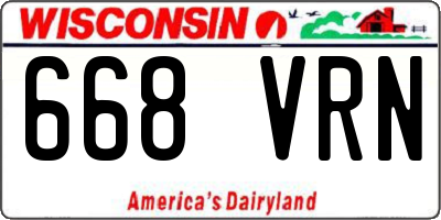 WI license plate 668VRN