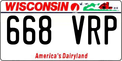 WI license plate 668VRP