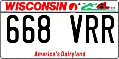 WI license plate 668VRR