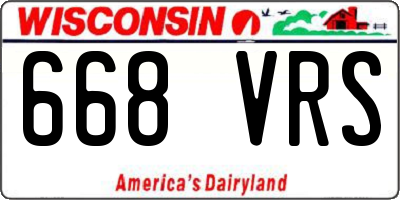 WI license plate 668VRS