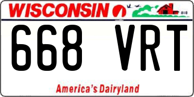 WI license plate 668VRT