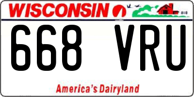 WI license plate 668VRU