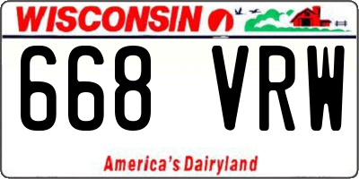 WI license plate 668VRW