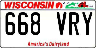 WI license plate 668VRY