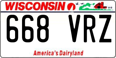 WI license plate 668VRZ