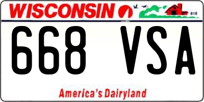 WI license plate 668VSA