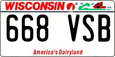WI license plate 668VSB