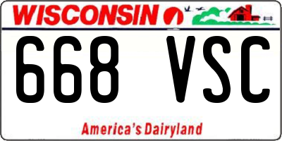 WI license plate 668VSC