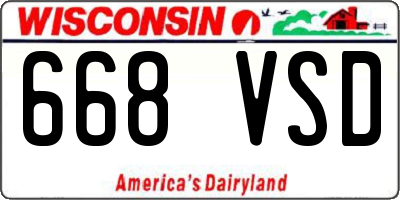 WI license plate 668VSD