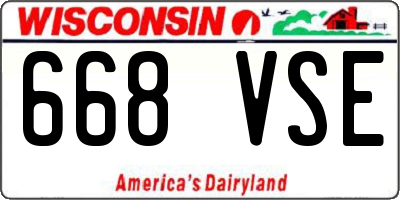 WI license plate 668VSE