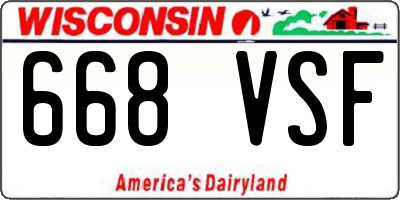 WI license plate 668VSF