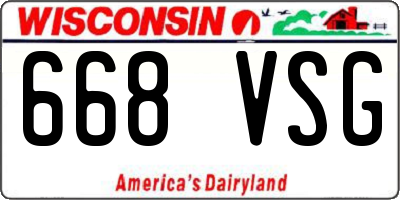 WI license plate 668VSG