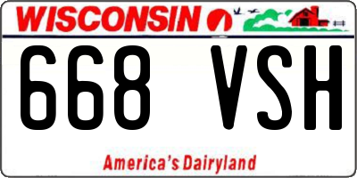 WI license plate 668VSH