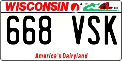WI license plate 668VSK