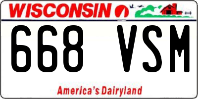 WI license plate 668VSM