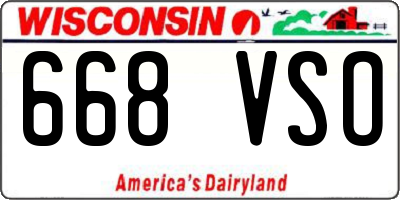 WI license plate 668VSO