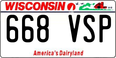 WI license plate 668VSP