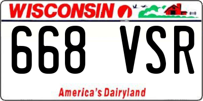 WI license plate 668VSR