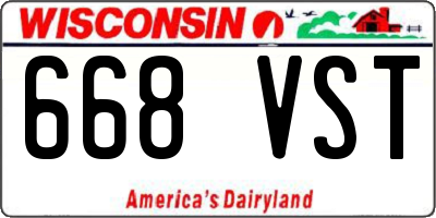 WI license plate 668VST