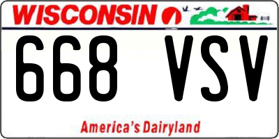 WI license plate 668VSV