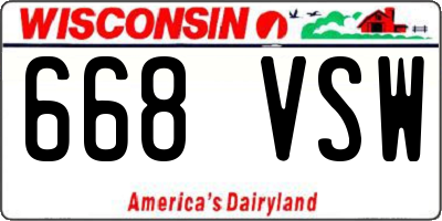 WI license plate 668VSW