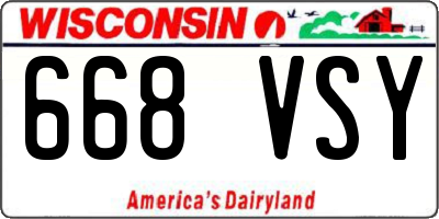 WI license plate 668VSY