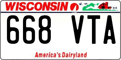 WI license plate 668VTA