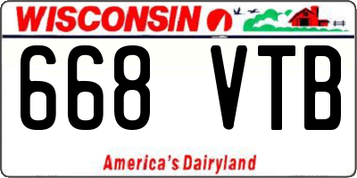 WI license plate 668VTB