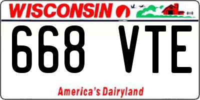 WI license plate 668VTE