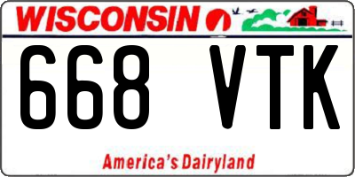 WI license plate 668VTK