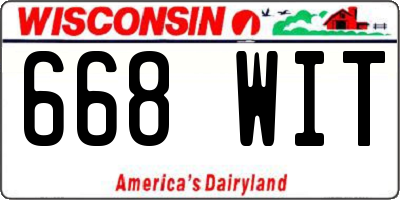 WI license plate 668WIT